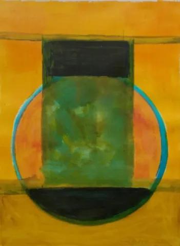  le Cercle Bleu, acrylique sur papier,