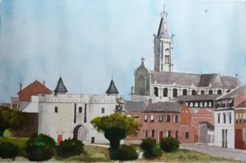La Porte de Paris à Cambrai, aquarelle sur Canson 2025