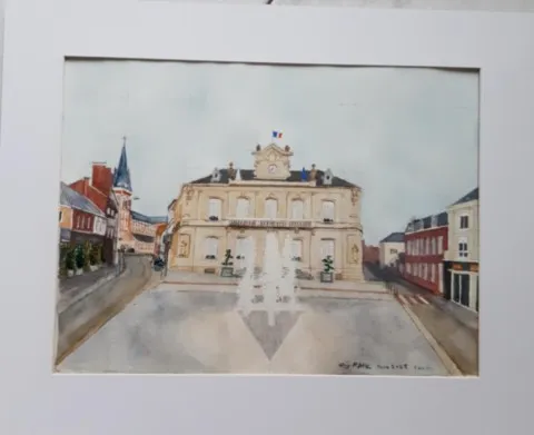 la Mairie de Caudry, aquarelle sur Canson 2025