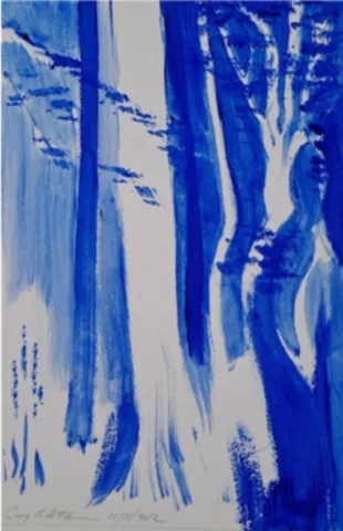 Les Bouleaux bleus 2, 30 x40 cm, aquarelle sur papier, 2015