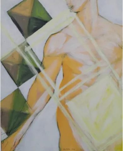  L'Homme au carré, 40 x 50 cm, acrylique sur toile, 2009