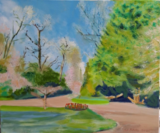 entrée ouest du jardin public de Cambrai, huile sur toile