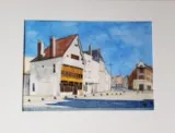 La Maison Espagnole à Cambrai, aquarelle sur Canson