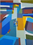 L’Homme bleu, 73 x 100 cm, acrylique sur toile, 2021